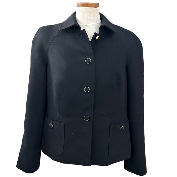 Talbots Tailored Black Blazer Jacket 12 Solid Career Modest Classic Professional - Picture 1 of 12